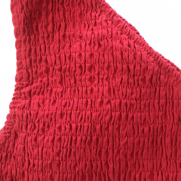 Pretty Garden Woman's Vibrant Red One Shoulder Crop Top Size L - Picture 3 of 6